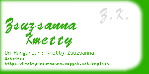 zsuzsanna kmetty business card